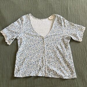 Ditsy Floral Ribbed Shirt